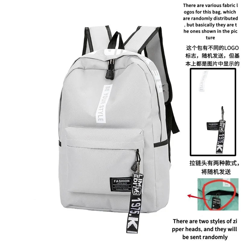 Fashion trend backpack backpack for men and women junior high school high school student bag large capacity korean version of th Beauty World Shop