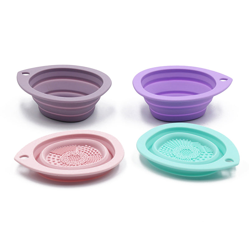 Silicone Makeup Brush Cleaner Folding Powder Puff Cleaning Bowl Eyeshadow Brushes Washing Soft Mat Beauty Tools Scrubber Box Beauty World Shop
