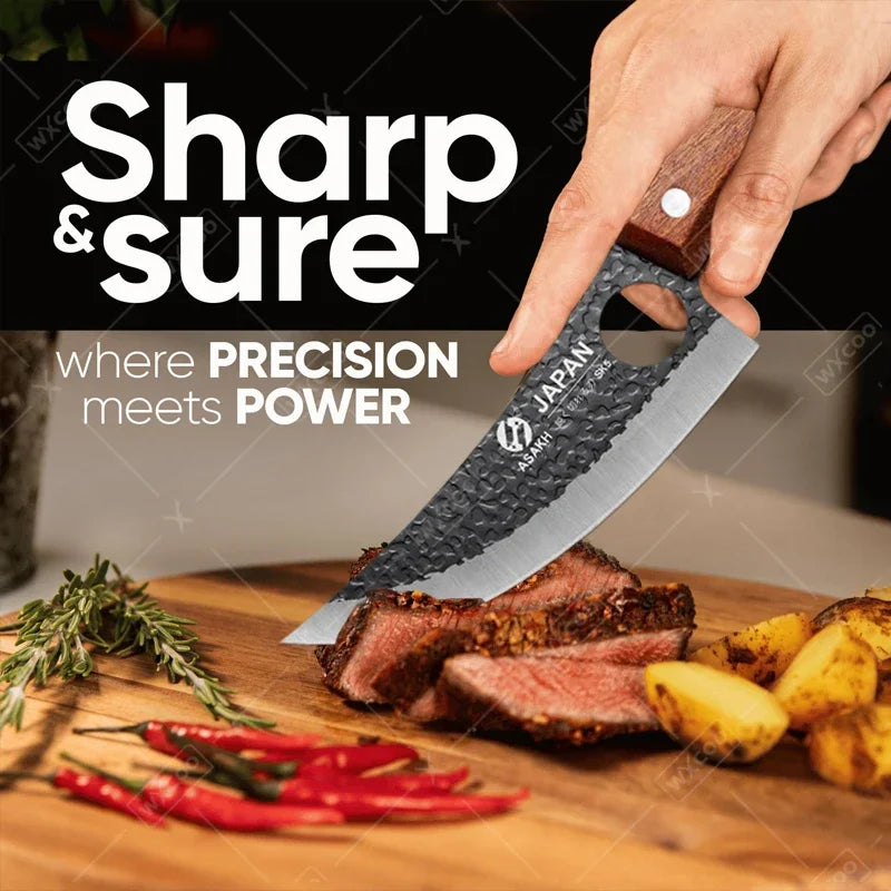 WXCOO Professional Kitchen Boning Knife Butcher Meat Cleaver Hand-Forged Household Fruit Slicing Vegetable Cutting Kitchen Knife Beauty World Shop