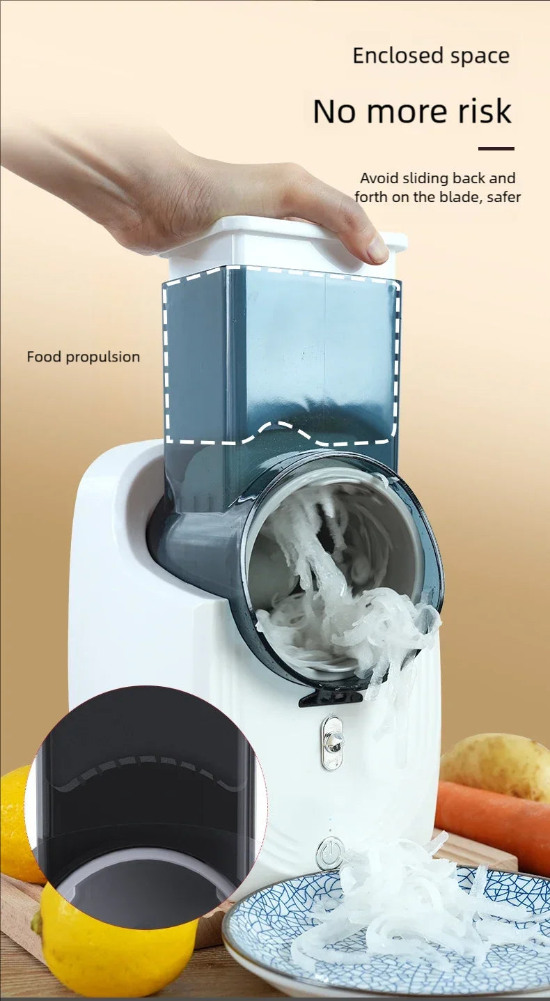 Multi-function Vegetable Cutter Household Kitchen Electric Vegetable Cutter Vegetable Slicer Shredder Automatic Beauty World Shop