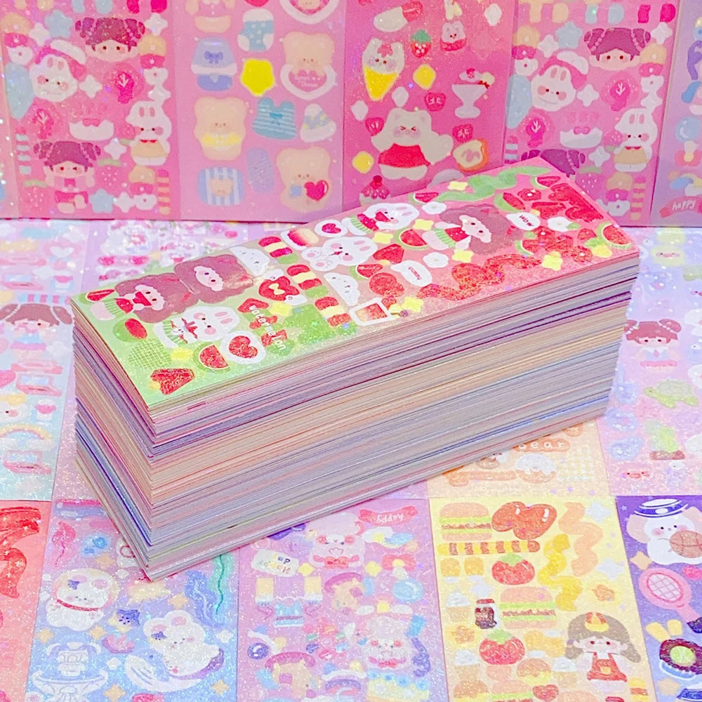 200p Kawaii Stickers for Kids Cute Stationary Aesthetic Diary Decoration Art Supplies Stickers for Scrapbooking Lot Korean Paper Beauty World Shop