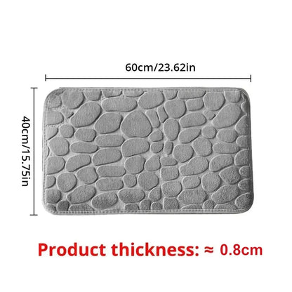 1pc embossed fiber carpet, bathroom living room anti slip mat, pebble floor mat, household items Beauty World Shop