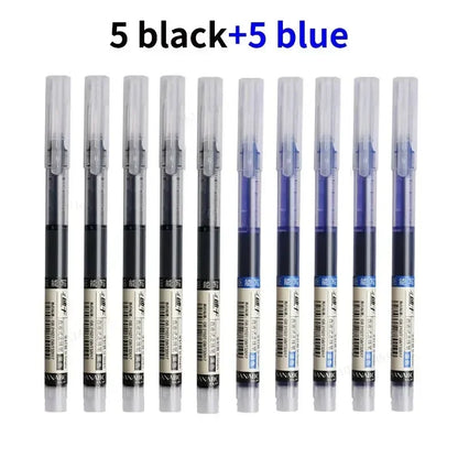 10Pcs High Quality Needle Type Gel Pen Straight Liquid Ballpoint Pens Perfect Kawaii Stationery for School/Office Writing Supply Beauty World Shop