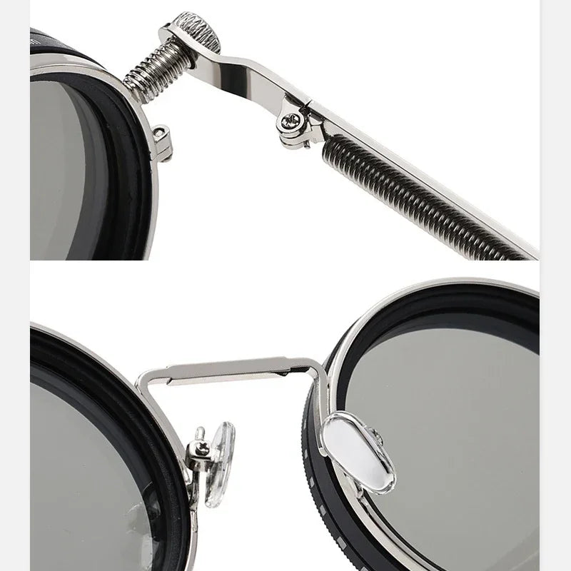 ND Dimming Glasses Polarized Sunglasses Men Women Round Retro Punk Driving Eyeglasses Outdoor Shades UV400 Adjustable Eyewear Beauty World Shop