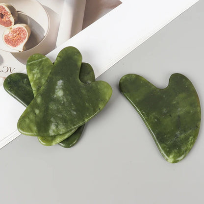 Helu Jade Gua Sha Tool Xiuyan Jade Heart-shape Massager Neck Massage Guasha Beauty Product Skin Care health Tool Beauty World Shop