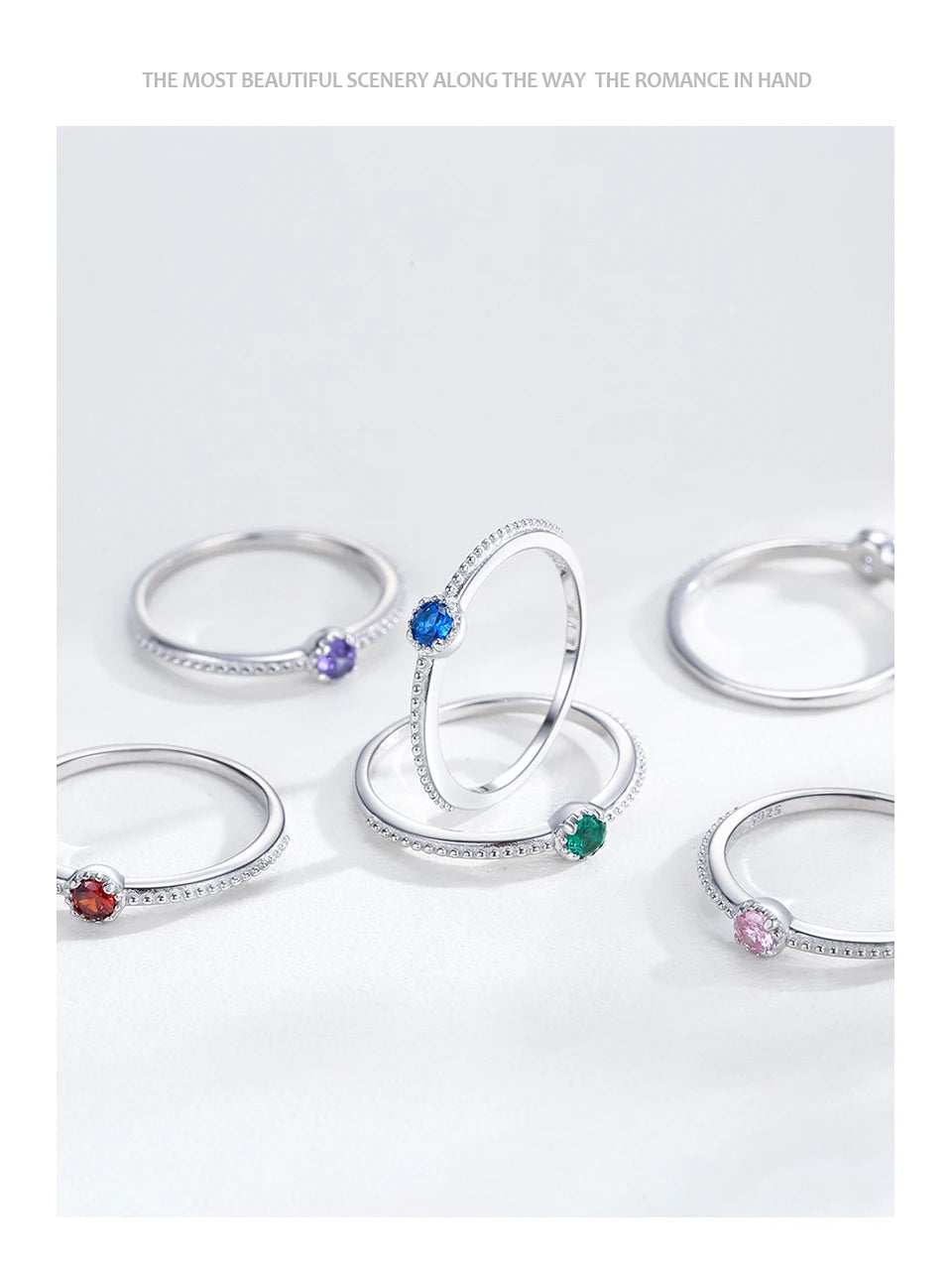 Ailmay 925 Sterling Silver Round Rainbow Zircon Rings For Women Wedding Engagement Party Colored Jewelry Beauty World Shop