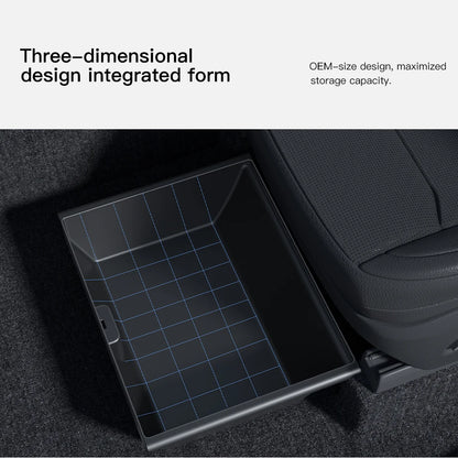 YZ For Tesla Model Y Juniper 2026 Underseat Storage Box Seats Drawer TPE Hidden Storage Tray Push Pull Car Organizer Accessories Beauty World Shop