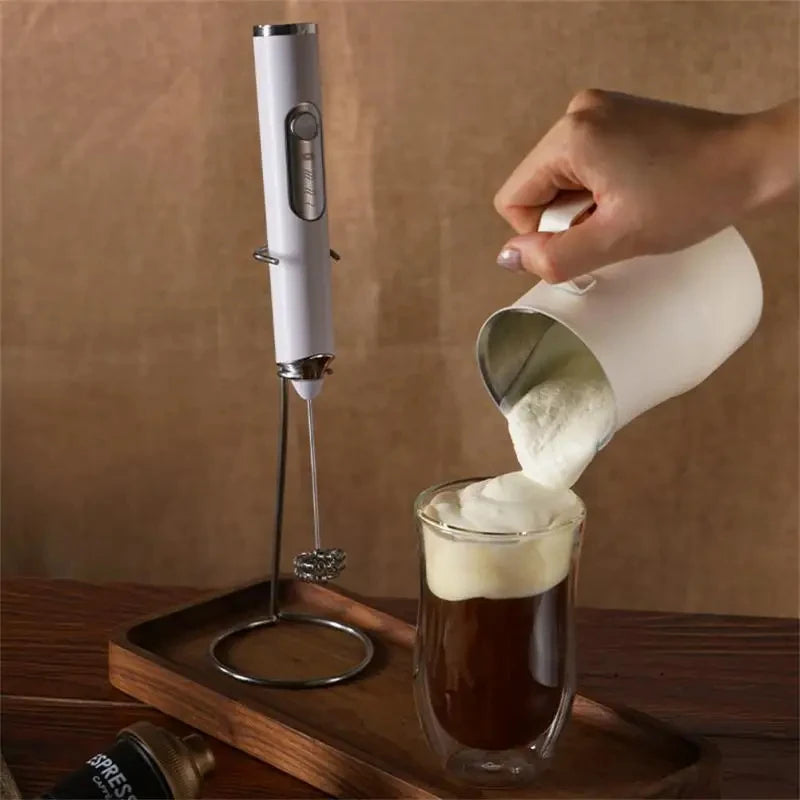 Handheld Double Stick Wireless Whisk Custard Foamer Mini Portable Blender Coffee Milk Three Speed Control Egg White Whipped USB Beauty World Shop