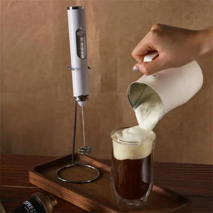Handheld Double Stick Wireless Whisk Custard Foamer Mini Portable Blender Coffee Milk Three Speed Control Egg White Whipped USB Beauty World Shop