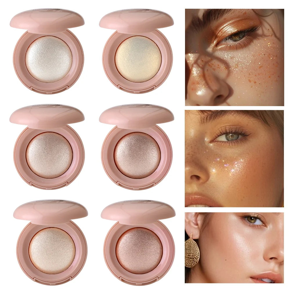 Long-lasting Waterproof Fine Shimmer Highlighter, Natural Glossy Effect, Brighten the Contour and Modify the Face Beauty World Shop