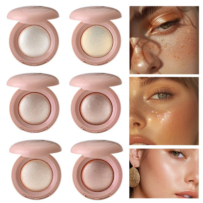 Long-lasting Waterproof Fine Shimmer Highlighter, Natural Glossy Effect, Brighten the Contour and Modify the Face Beauty World Shop