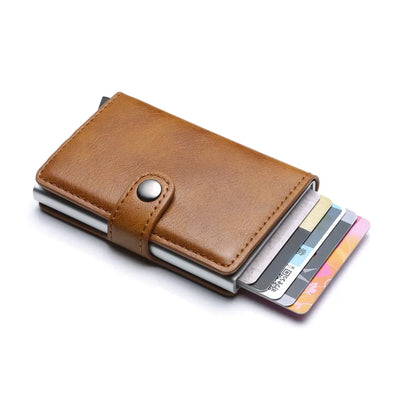 Rfid Credit Card Holder Men Wallets Luxury Small Smart Wallet Metal Business Mini Cardholder Case Women Minimalist Walet for Men Beauty World Shop