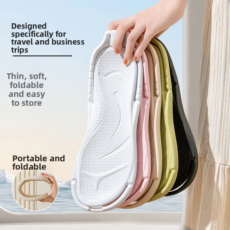 Foldable Travel Slippers Unisex EVA Flip Flops Hotel Non Slip Bathroom Indoor Outdoor Portable Lightweight Comfortable Beauty World Shop