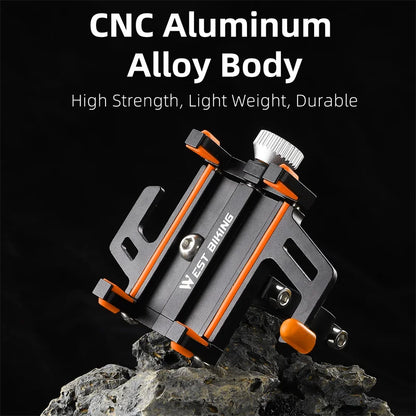 WEST BIKING Bicycle Mobile Phone Holder 360° Rotatable  Aluminum Alloy Phone Holder Five Claws Adjustable MTB Road Bike Bracket Beauty World Shop