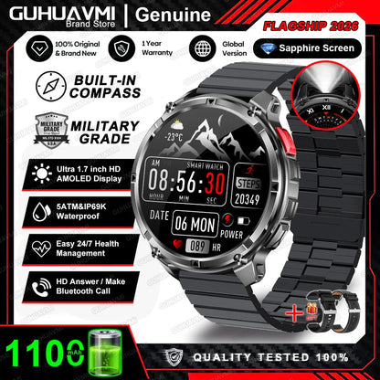 2026 New T-Rex3 Pro 1100mAh Battery Smart Watch GPS path 5ATM Waterproof Sports Run tracker Outdoors Compass Military Smartwatch Beauty World Shop