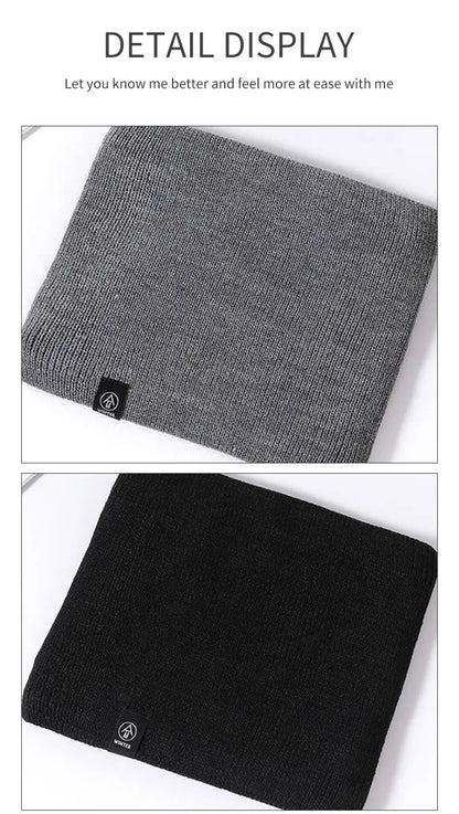 Winter Knitted Scarf Warm Cashmere Like Unisex Neck Warmer for Women Men Solid Color Snood Ring Scarf Fashion Thick Scarf Beauty Fashion