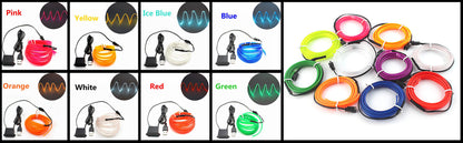 5M Car Interior Led Strip Light Neon EL Wiring Decorative Lamp For Auto DIY Flexible Ambient Light USB Party Atmosphere Diode Beauty World Shop