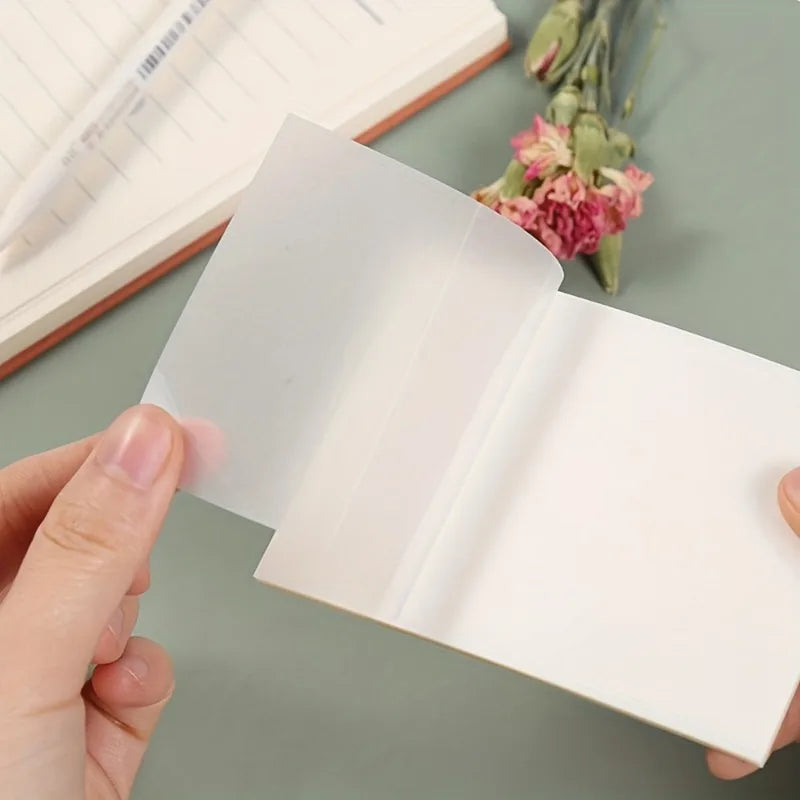 50 Sheets Transparent Sticky Note Pads Waterproof Self-Adhesive Memo Notepad School Office Supplies Stationery Beauty World Shop
