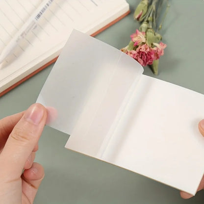 50 Sheets Transparent Sticky Note Pads Waterproof Self-Adhesive Memo Notepad School Office Supplies Stationery Beauty World Shop