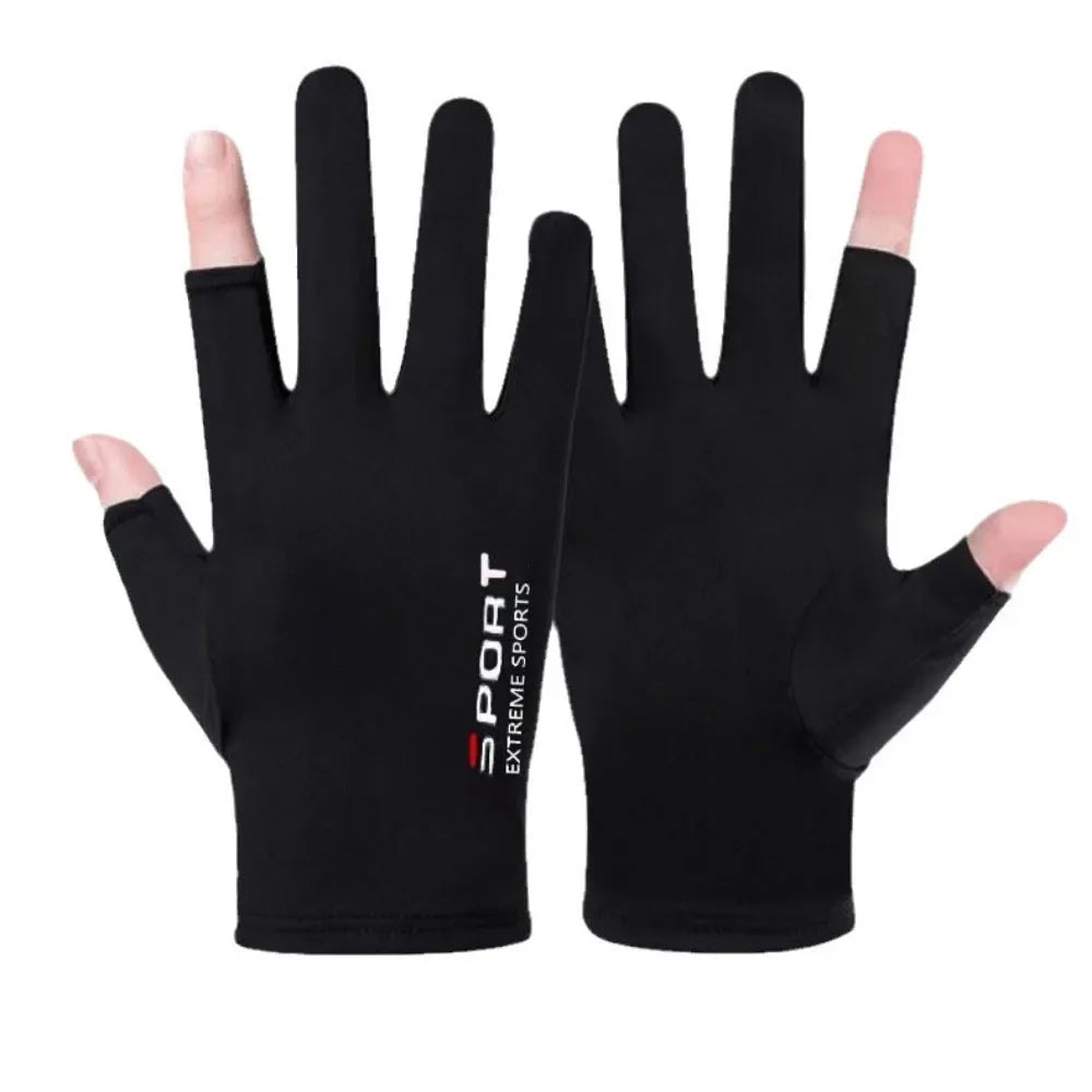 Ice Silk Halffinger Cycling Gloves for Men and Women Outdoor Sports Fitness Driving Fishing Highelastic Comfortable Beauty World Shop