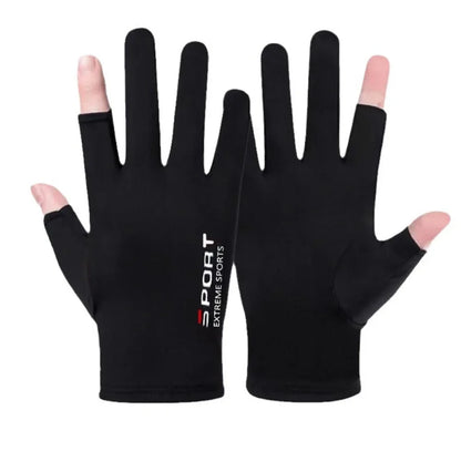 Ice Silk Halffinger Cycling Gloves for Men and Women Outdoor Sports Fitness Driving Fishing Highelastic Comfortable Beauty World Shop