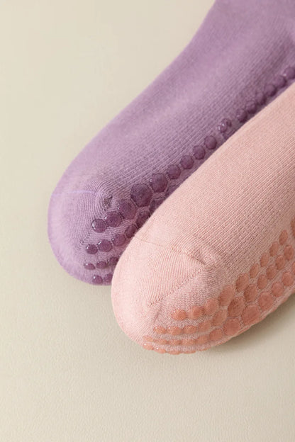 Professional Yoga Socks Women Silicone Non-slip Solid Color Pilates Socks Cotton Breathable Floor Gym Fitness Dance Sports Socks Beauty World Shop