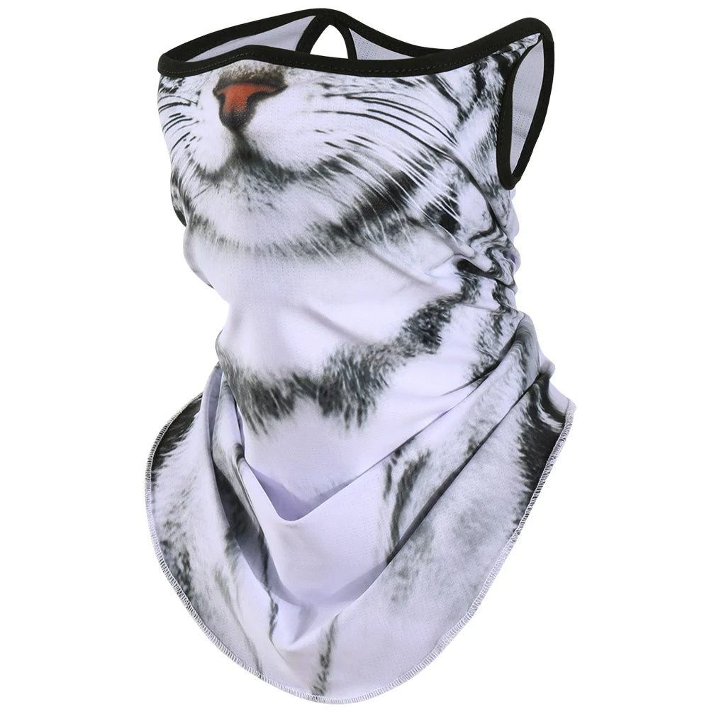 3D Animals Magic Scarf Bandana Breathable Neck Warmer Gaiter Hanging Ear Outdoor Sports Triangle Face Mask Neckerchief Summer Beauty World Shop