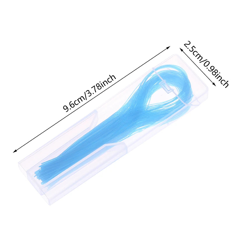 100Pcs Dental Floss Threader Dental Traction Line Oral For Crown Brace Bridge Implant Hoop Threading Braces Steel Traction Beauty World Shop