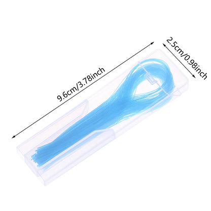 100Pcs Dental Floss Threader Dental Traction Line Oral For Crown Brace Bridge Implant Hoop Threading Braces Steel Traction Beauty World Shop