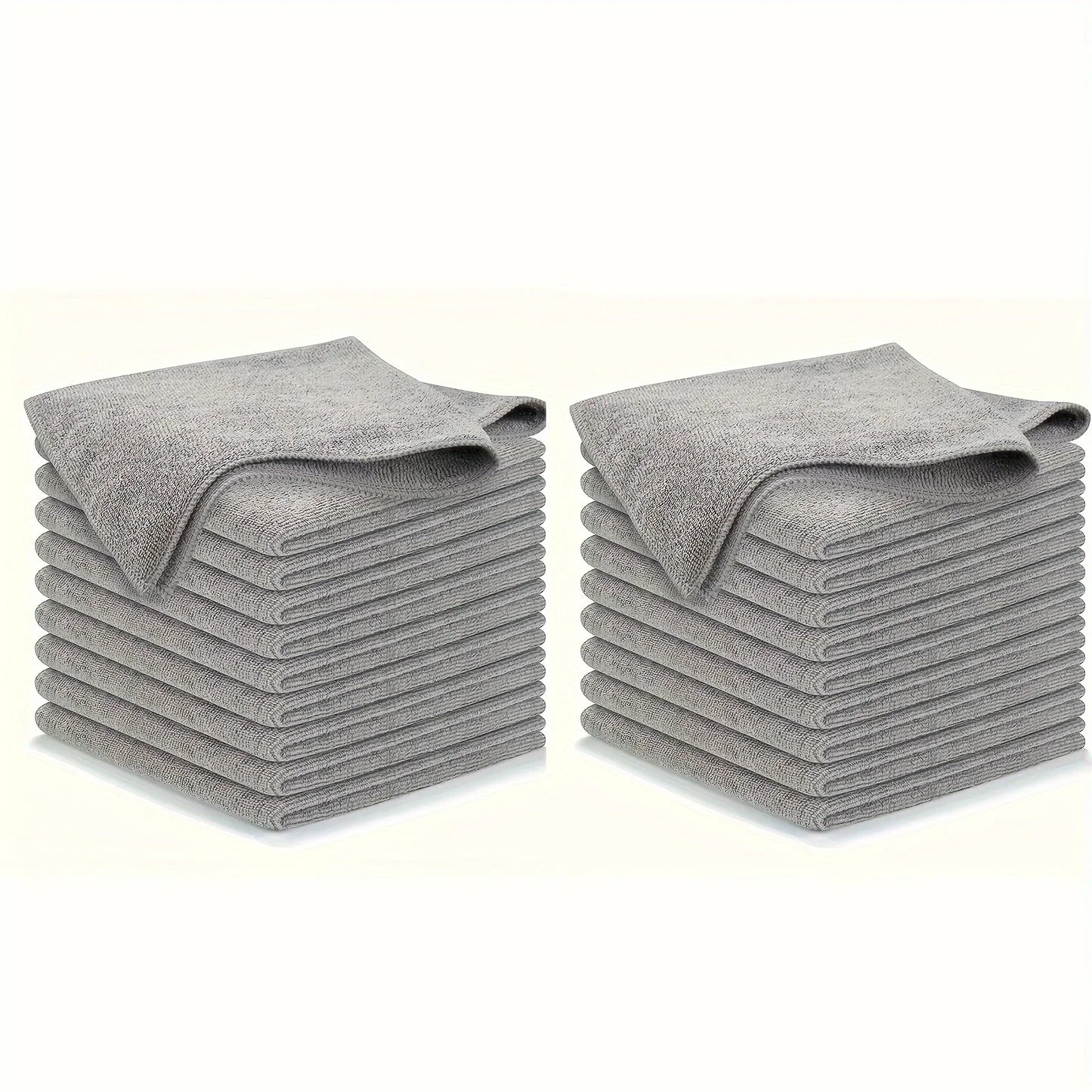 5/10/20pcs Kitchen Towel, Ultra-fine Fiber Light Gray Cleaning Cloth Set, Absorbent, Soft And Stain-removing Cloth Beauty World Shop