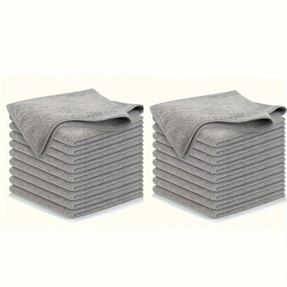 5/10/20pcs Kitchen Towel, Ultra-fine Fiber Light Gray Cleaning Cloth Set, Absorbent, Soft And Stain-removing Cloth Beauty World Shop