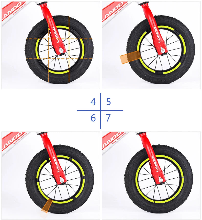 Reflective Tire Sticker Safety Sticker Color Kids Balance Bike Reflective Sticker Wheel Decal Bike Accessories Beauty World Shop