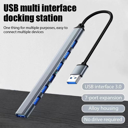 7 Ports USB 3.0 Type C HUB Expander Splitter High Speed OTG Adapter Docking Station For LaptopPC Hard Drive Mouse Keyboard Beauty World Shop