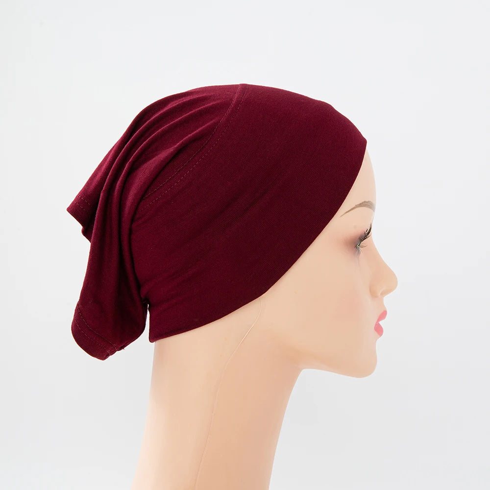 56colors Fashion Women Inner Hijab Tube Muslim Cap Bonnet Plain Islamic Underscarf Bamboo Jersey Undercaps Beauty World Shop