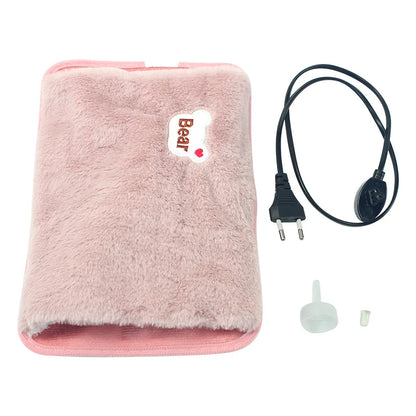 Electric Hot Water Bag Reusable Plush Hot Water Bottle EU Plug Charging Heating Water Bags Winter Warm Hand Pocket Beauty World Shop