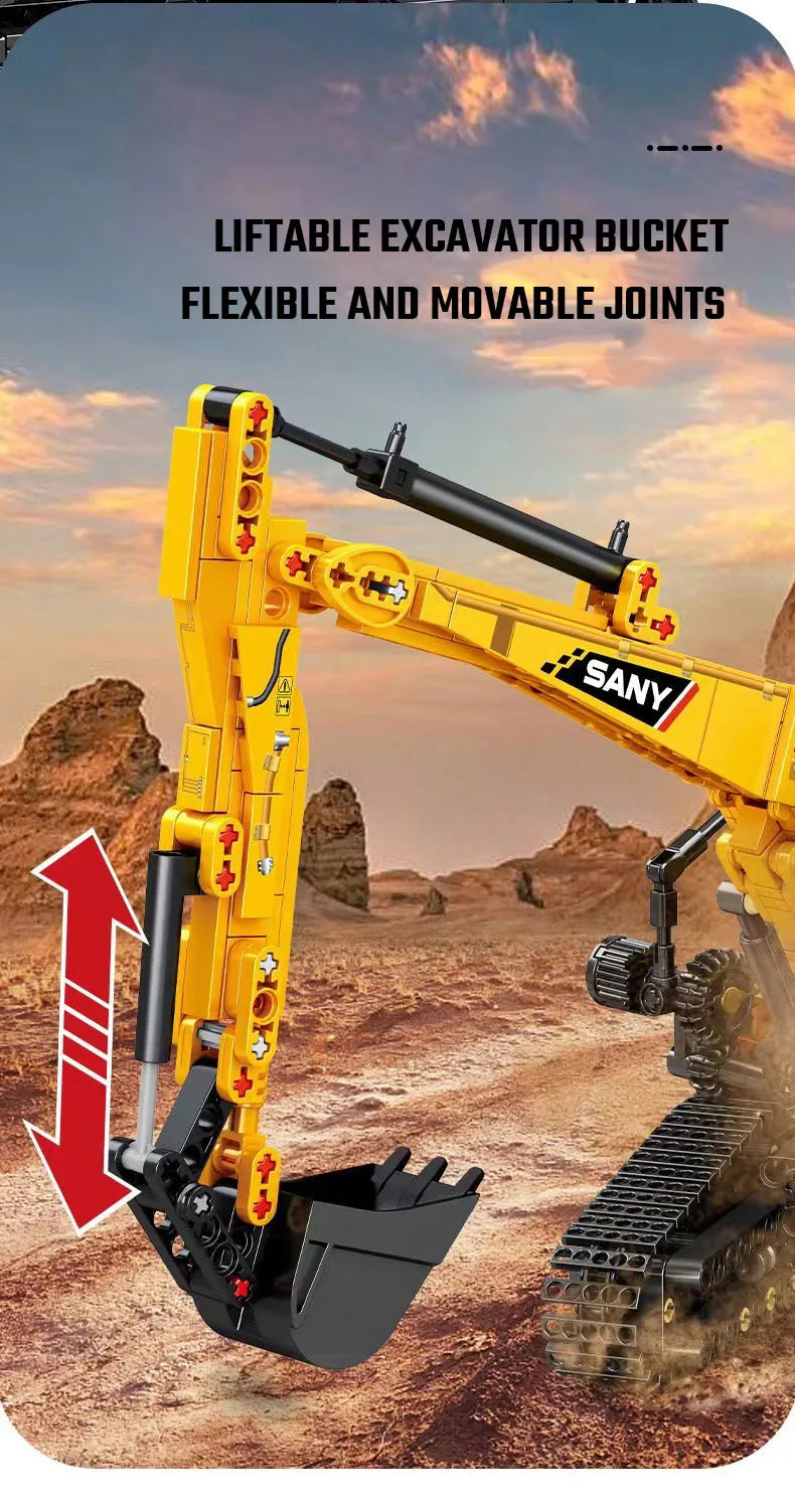 SEMBO BLOCK 1022pcs Excavator Models Building Blocks MOC City Construction Engineering Vehicle Bricks Educational Toys Boys Gift Beauty World Shop