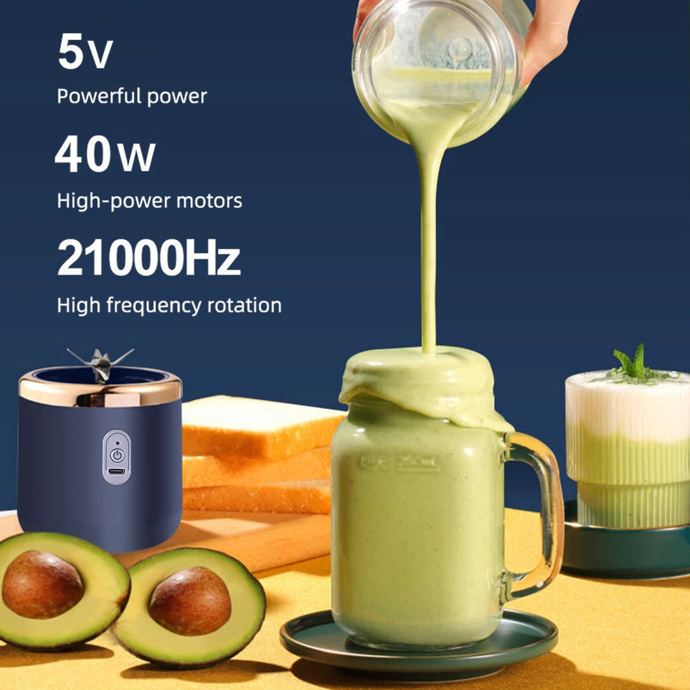 Portable Electric Juicer Cup Wireless Mini Fruit Blender USB Charging 6 Blade Fruit Mixers 400ml Cup Kitchen Juice Maker Machine Beauty World Shop