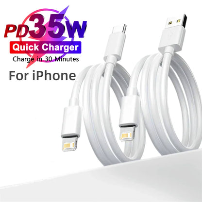 PD 35W USB Cable For iPhone 14 13 12 11 Pro Max 7 8 14 Plus XS XR Fast Charging USB C Cable Charger Date Wire Accessories Beauty World Shop