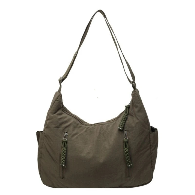 Trendy Women's Soft Cloth Shoulder Bag Solid Color Student 2026 Spring Y2k Casual Style Big Handbags Crossbody Bags for Women Beauty World Shop