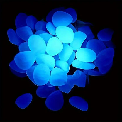 100pcs Glow In The Dark Pebbles, Resin Luminous Stones For Landscape, Garden Paths, Potted Plants, Parks, Aquarium Decor, Beauty World Shop