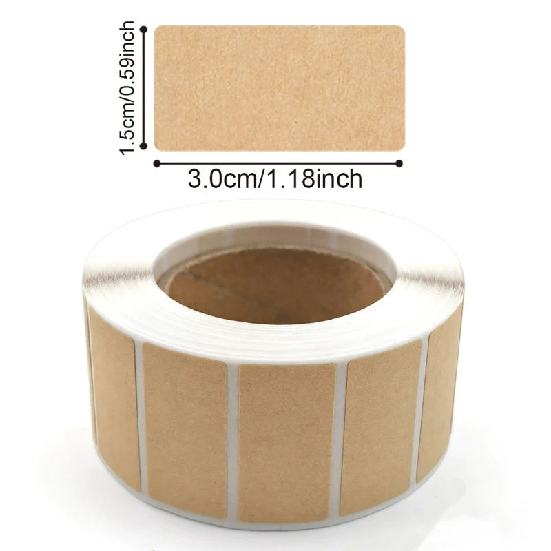 260-800pcs Kraft Paper Stickers Rolls of Self-adhesive Stickers Can be Handwritten Classification Packaging Note Beauty World Shop