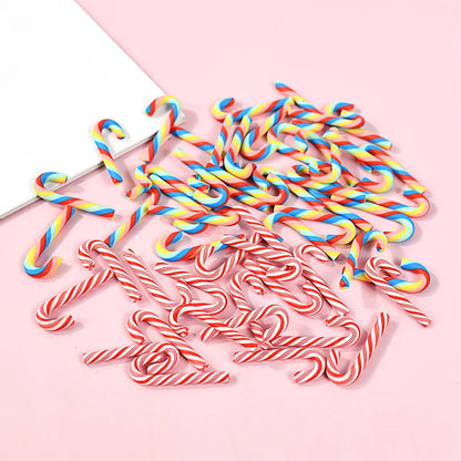 10/30/50Pcs Mini Candy Cane Christmas Decoration Red White Resin Candy DIY Crafts Xmas Pendant Navidad Home Decor 2025 New Year Beauty World Shop