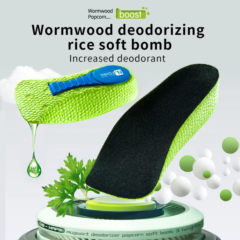 Memory Foam Height Increase Insoles for Men Women Shoes Flat Feet Arch Support Orthopedic Insoles Sneakers Heel Lift Care Insole Beauty World Shop