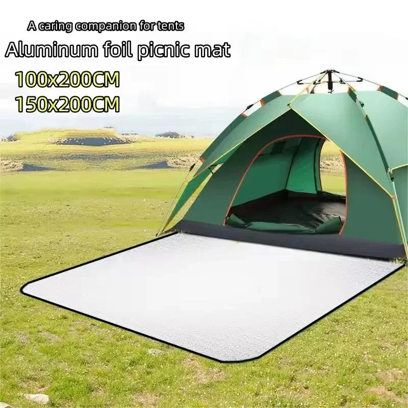 Waterproof Mat Double-sided Aluminum Film Moisture-Proof Mat Portable Picnic Mat Outdoor Tent Camping Beach Moisture-Proof Mat Beauty World Shop