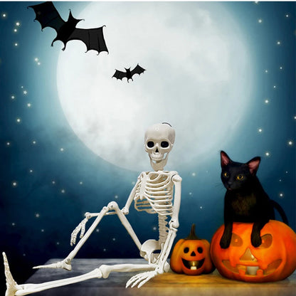 1pc Happy Halloween Modeling Humanoid Skeleton Decorative Props Haunted House Home Bedroom Balcony Decoration Party DIY Supplies Beauty World Shop