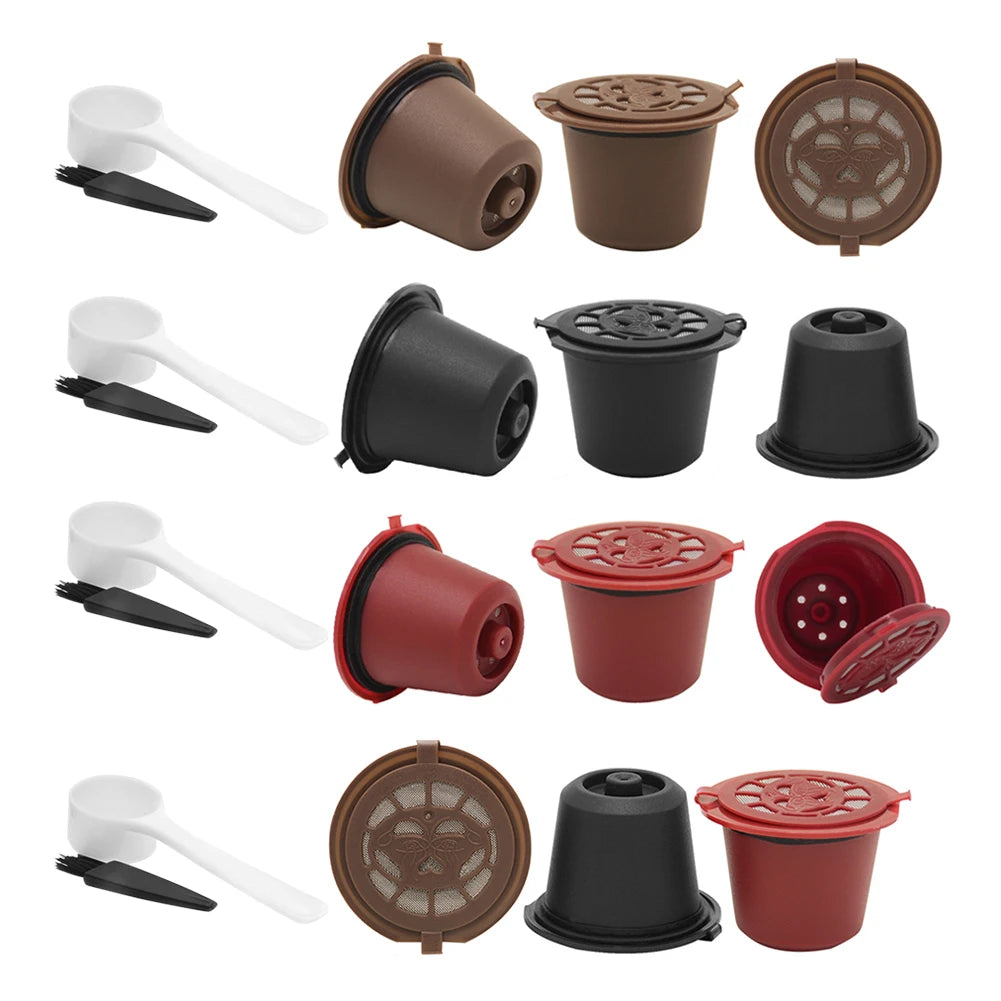 3pcs Refillable Reusable Coffee Capsule Filters for Nespresso Machine Beauty World Shop