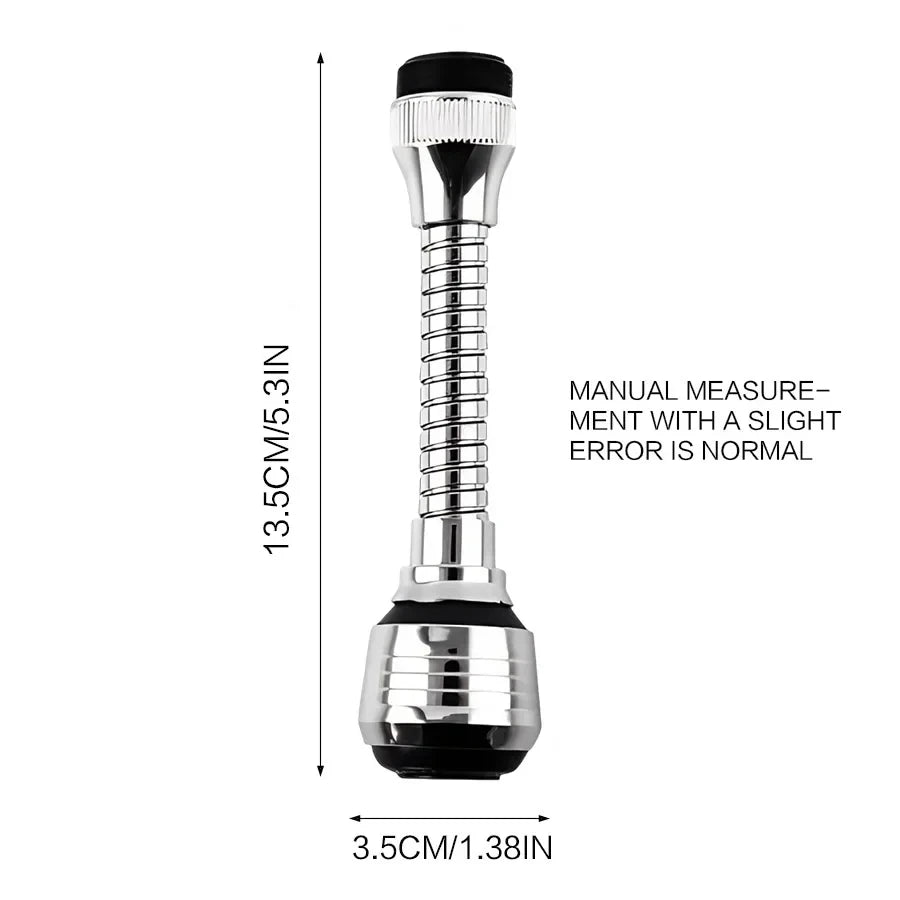 Kitchen Stainless Steel Faucet Sprinkler Water-saving Device Lengthening Rotating Splash Proof Sprinkler Spray Extender Bubbler Beauty World Shop