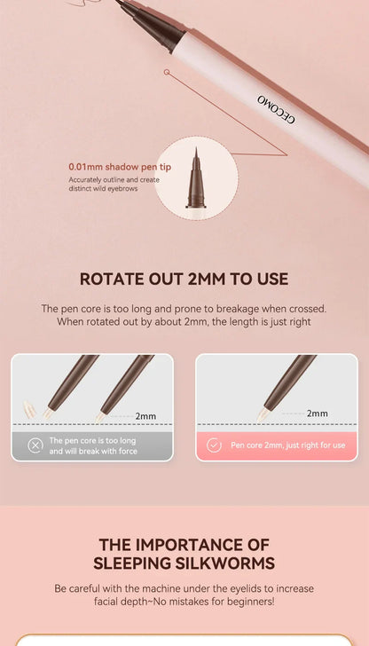 GECOMO 3D star eye double head silkworm pen, keep makeup lasting, waterproof and not easy to stain, brighten Beauty Trend Shop