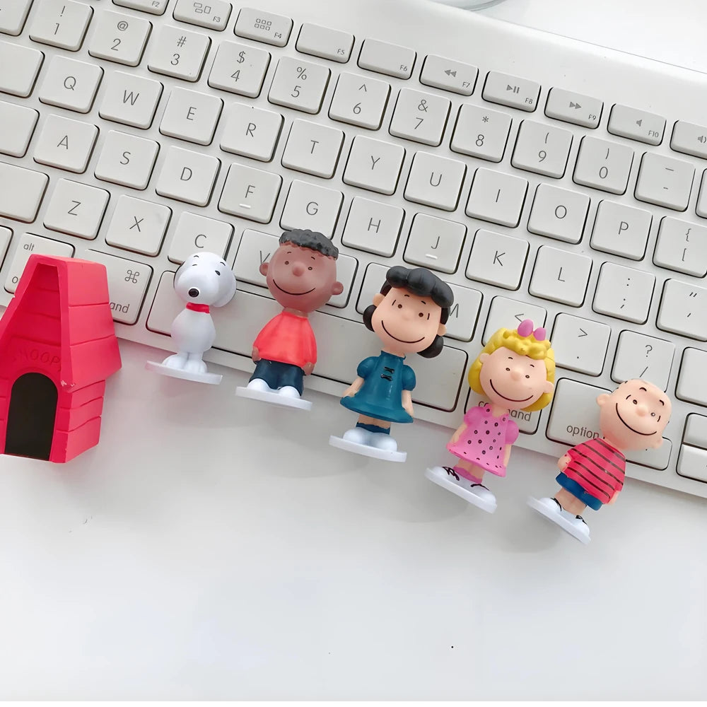 12pcs Cartoon Peanuts Snoopy Charlie Sally Woodstock Kawaii Anime Mini Figure Model Toys Cake Decoration Collection Gift Beauty World Shop