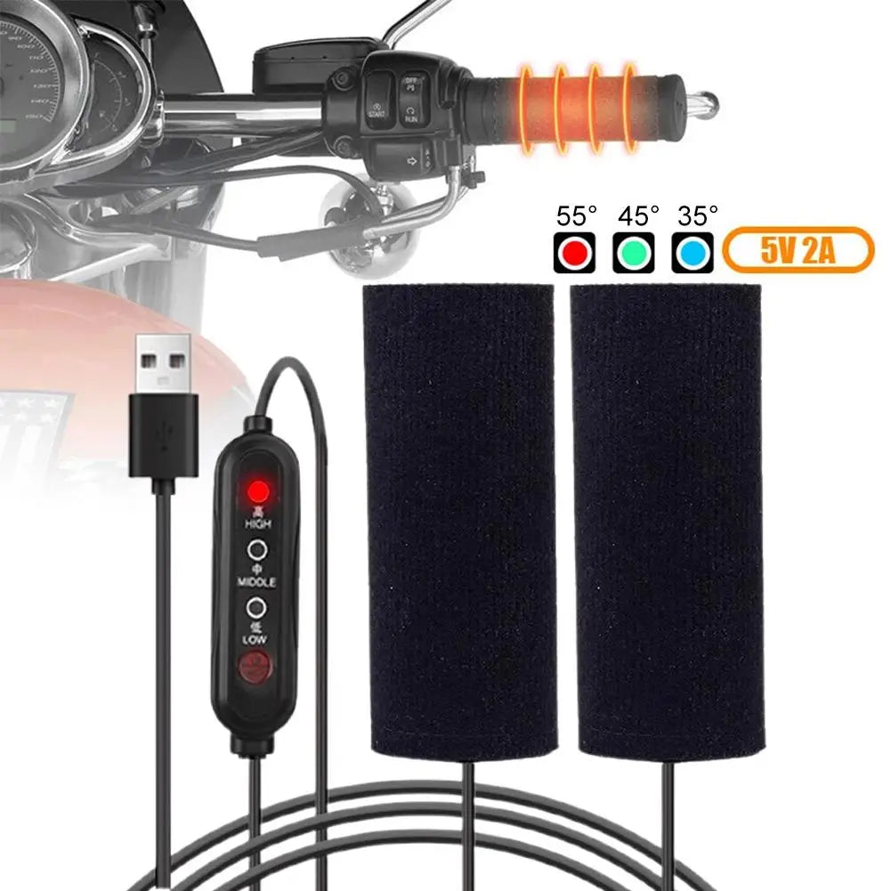 Motorcycle Heated Grips Handlebars USB Adjustable Insulated Handlebars Electric Scooter Bicycle Winter Warming Accessories Beauty Trend Shop